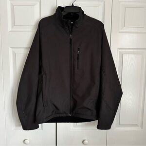 Kirkland Signature Softshell Jacket Mens M Charcoal Gray Full Zip Fleece Lined
